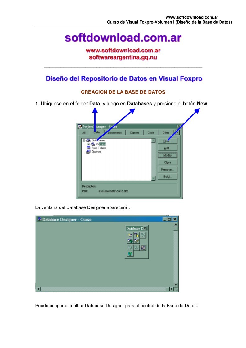 Imágen de pdf Curso de Visual Foxpro - Volumen I (Diseño de base de datos)
